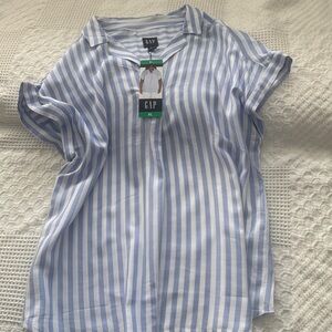 GAP Blue and White Striped Polo